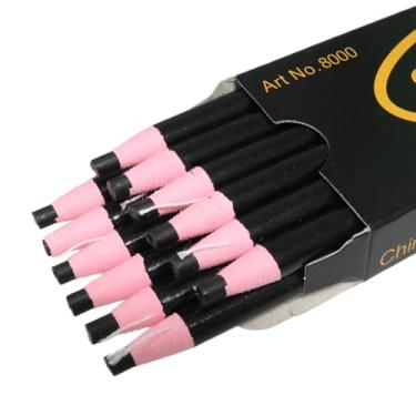 Imagem de sunnates 12 lápis de marca de costura, caneta de marcação de alfaiate, lápis de tecido de costura para ferramentas de marcação e rastreamento de costura (preto)