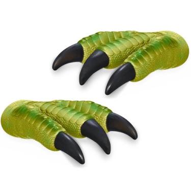 Imagem de 2 Fantoche Garra De Dinossauro Tiranossauro Rex Verde - Adijomar