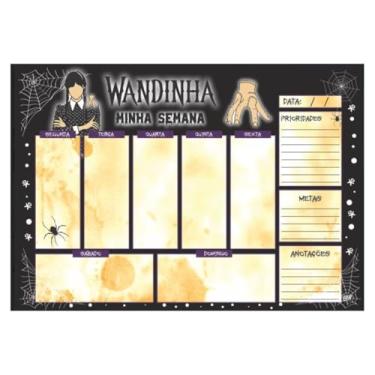 Imagem de Bloco Planner Planejamento Semanal A4 Wandinha Maozinha Colorido Wandinha