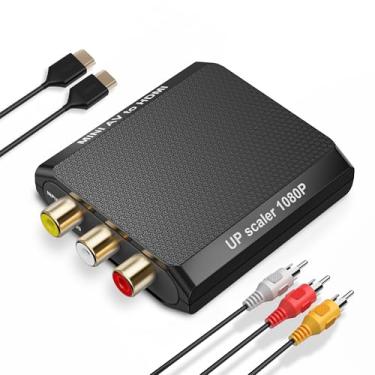 Imagem de DigitPro Conversor Rca Para Hdmi, Conector Adaptador De Áudio E Vídeo Analógico Av Mini Composite Cvbs 1080P Compatível Com Pal/Ntsc Vcr/Vhs/Xbox/Ps3/Stb/N64/Wii/Tv/Pc/Blue-Ray Dvd Players