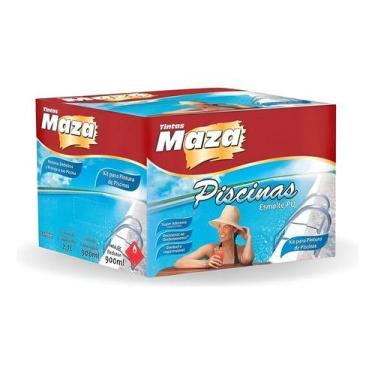 Imagem de Kit Tinta Para Piscina Fibra Maza Esmalte Pu Branca 4,5 L
