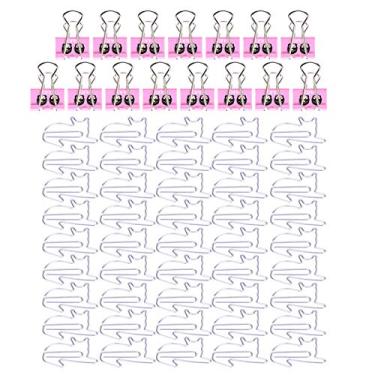 Imagem de Clipes de pasta Clipes de papel Conjunto de material de escritório Clipes de metal à prova de ferrugem duráveis ​​para organizar documentos Contas e itens pequenos Material de