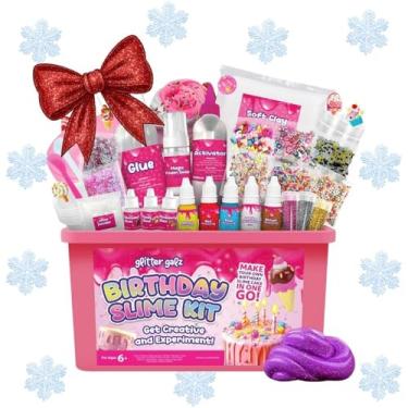 Imagem de Kit de geleca | Presentes de aniversário Glitter Galz para meninas a partir de 6 anos | Faça sua própria festa de aniversário Slime 42 mix-ins | Artes e artesanato | Kit para fazer geleca | Ativador