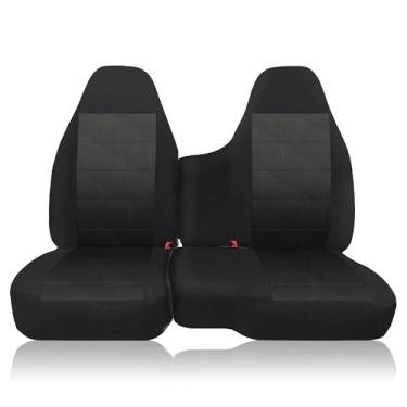 Imagem de EDIETH Capa de banco dividida frontal de tecido de malha personalizada para Chevy Colorado/GMC Canyon Pickup 2004-2012, sem apoio de braço, design respirável Airmesh com forro de espuma macia - Preto