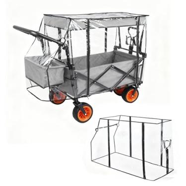 Imagem de Capa impermeável dobrável para chuva e sol – Dossel à prova de vento resistente a UV, ajuste universal para acessórios de carrinho de bebê/carrinho, ideal para acampamento, piquenique, jardim e