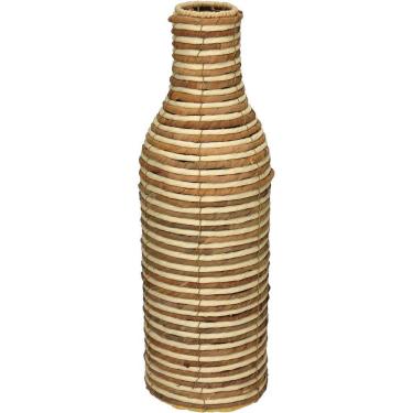 Imagem de Vaso Decorativo Home&co Fibra Natural E Metal 52x17x17cm