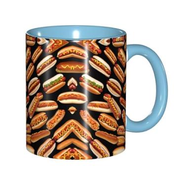 Imagem de Zeraoke Fun Food Hot Dogs Print Canecas de café criativas, personalizadas, presente para família, tamanho de 325 ml, unissex
