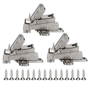 Imagem de Dobradiça de porta de armário, fechamento suave, dobradiça amortecedora hidráulica, acessório de hardware para armários de cozinha, guarda-roupas, ferro, cobre, 3,8 x 2,5 x 2,6