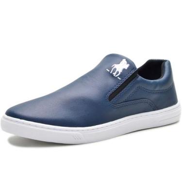 Imagem de Tênis Casual Slip On Masculino Polo Plus, Azul, 39