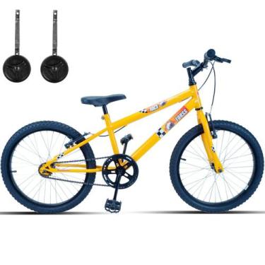 Imagem de Bicicleta Infantil Aro 20 Com Rodinhas - FORSS, Amarelo