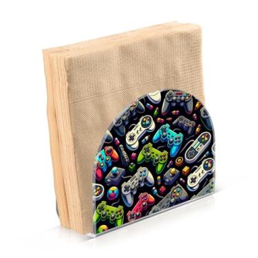 Imagem de WELLDAY Suporte de guardanapo de vários gamepads, suporte de guardanapo de acrílico para mesa de jantar, balcão de cozinha, decoração de casa