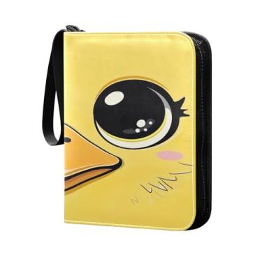 Imagem de Wassud Fichário de 4 bolsos com rosto de pato fofo comporta 400 cartões padrão, álbum TCG CCG MTG à prova d'água, presentes para colecionadores, meninos e meninas