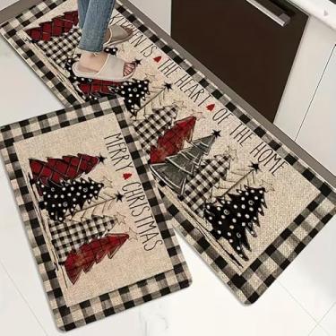 Imagem de 1 tapete antiderrapante antifadiga – tapete resistente com suporte antiderrapante, tapete lavável na máquina para cozinha, banheiro, sala de estar, lavanderia, bege, (15,7 x 47,3 polegadas)