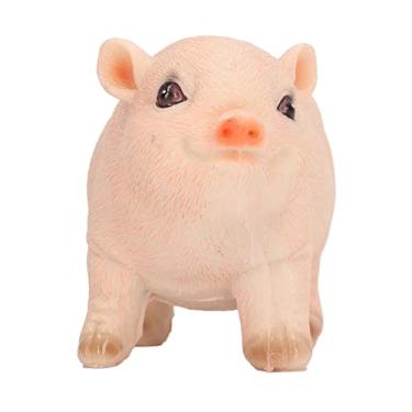 Imagem de Generic Estátua de Porco de Resina Ao Ar Livre, ótima Ideia de Presente Adicionando Vitalidade Estátua de Jardim de Porco Bonito para Gramado (Mini Rosa)