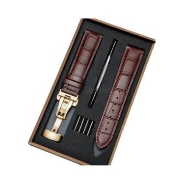 Imagem de Pulseira De Relógio De Couro Com Fecho Borboleta 12-24mm, Pulseira Gen