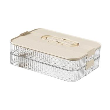 Imagem de predolo Organizador de dumplings, organizador de geladeira, caixa portátil para armazenamento de dumplings, bandeja para conservação de alimentos, ideal para, 2 Camadas