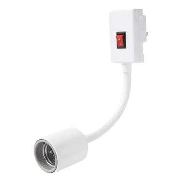 Imagem de predolo Soquete de lâmpada com plugue, flexível 360° com interruptor liga/desliga, conversor giratório para todas as direções, suporte de lâmpada E27.