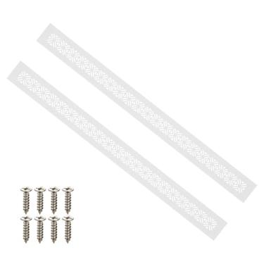 Imagem de PATIKIL Capa de ventilação de porta de 61 x 5 cm, 2 peças de capa de ventilação de grade de alumínio resistente com parafusos de montagem para porta de guarda-roupa de armário, cinza claro