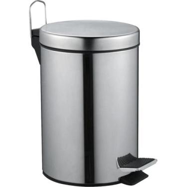 Imagem de Lixeira Redonda 5 Litros Inox Cinza Vonder