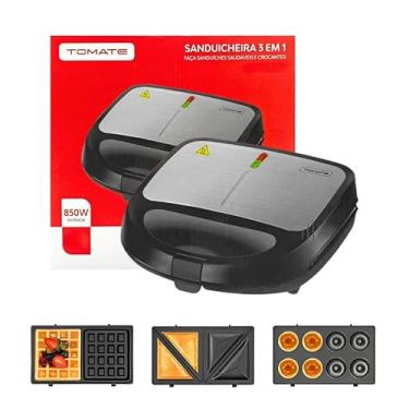 Imagem de Sanduicheira Elétrica 3 em 1 Grill Donuts Waffles Compacta Antiaderente 110V