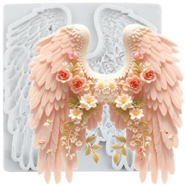 Imagem de MYPRACS Molde de silicone Wings Fondant para decoração de bolos de açúcar, topo de cupcake, pasta de goma de chocolate, argila de polímero