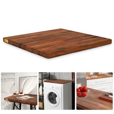 Imagem de JubiNatural Bancada de bloco de açougueiro de 61 x 63 cm, bancada de nogueira DIY