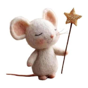 Imagem de Ｂｅｓｇａ Ratinhos de feltro feitos à mão com estrela, enfeites criativos de Natal em miniatura para ambientes internos, estatueta encantadora para quarto, Style D