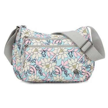 Imagem de Pealwel Bolsa tiracolo casual com bolso antifurto - Bolsa feminina leve e resistente à água, Flor de videira, Moda casual