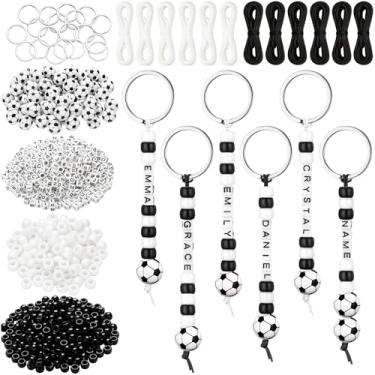 Imagem de Conjunto de chaveiro de futebol 556 peças, lembrancinhas de festa de futebol, contas de futebol adequadas para entusiastas de futebol, planejador de festas e entusiastas de artesanato DIY