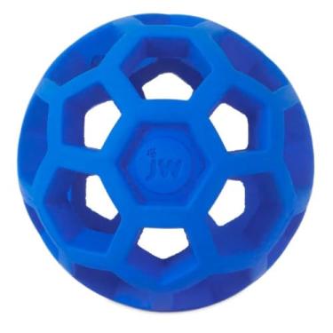 Imagem de Bola de Borracha Natural Azul com Aroma de Baunilha, 8cm, Brinquedo Interativo para Cães, Formato Colmeia