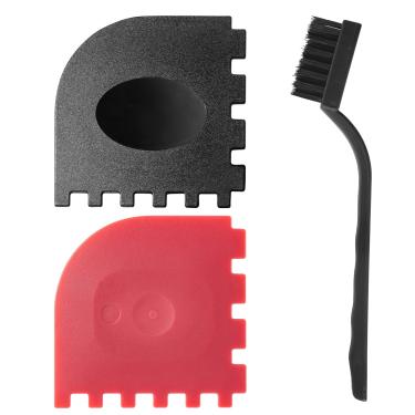 Imagem de QWQKEFEUN Raspador de panela raspador de grelha raspador de panela raspador de ferro fundido escova raspador de panela raspador de panela raspador 2 peças + 1 peça escova de limpeza (conjunto de 3