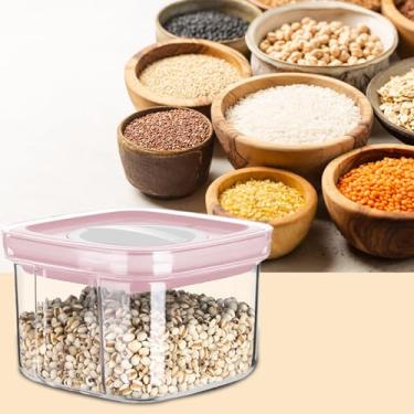 Imagem de Recipiente de armazenamento de alimentos transparente selado para armazenamento de alimentos, trava hermética, à prova de vazamento, à prova de poeira, arroz, cereal, leite, pó, lanche, caixa de