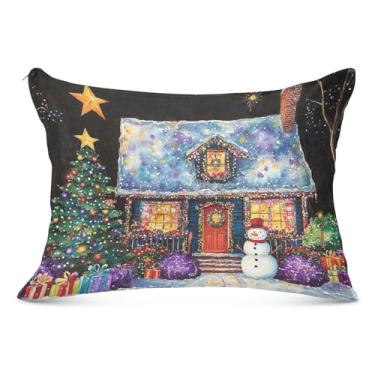 Imagem de Capa de almofada de Natal para casa de inverno, supermacia, 50,8 x 101,6 cm, extra grande, antiestática, com zíper
