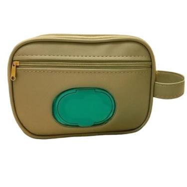 Imagem de Necessaire elegante porta lenço umedecido, pomada e fraldas portátil e impermeável(Verde)
