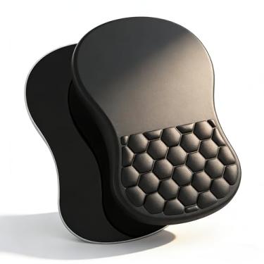 Imagem de Mouse pad ergonômico com suporte de pulso com espuma de memória e inclinação de protuberância de massagem - almofada de descanso de pulso para alívio da dor no túnel do carpo (11,8 x 7,9 polegadas)