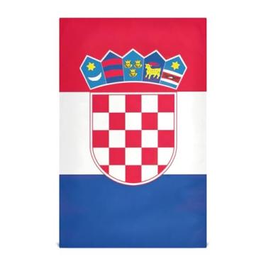 Imagem de Conjunto de panos de prato com estampa animal bandeira da Croácia, decoração de cozinha, chá, toalha de mão, panos fofos para lavar louça, macios, absorventes 45 x 71 cm, pacote com 6