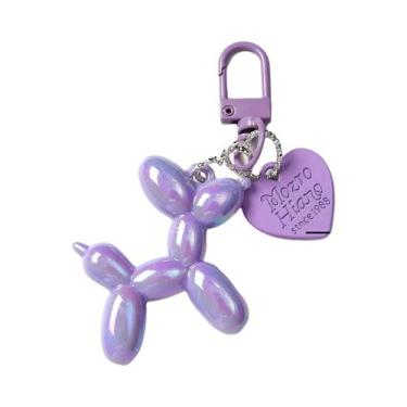 Imagem de Chaveiro De Cão Balão Multicolorido Em Resina Com Tag De Coração Para 