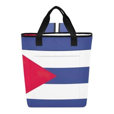 Imagem de Joitme Sacos térmicos com bandeira de Cuba, 36 latas, bolsa térmica térmica à prova de vazamento, sacola de compras para mantimentos