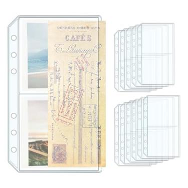 Imagem de 12 bolsos para fichário A6, envelopes transparentes de PVC dupla face, 1 lado, 1 bolso, 1 lado, 2 bolsos, bolsas para fichário para orçamento