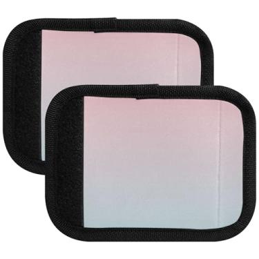 Imagem de Blush rosa real azul gradiente bolsa de bagagem alça envoltório bonito identificadores alça capa exclusiva etiquetas de bagagem marcadores para viagem, pacote com 2, Blush Rosa Pó Azul Gradiente, 2