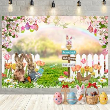 Imagem de MEHOFOND Fundo fotográfico de Páscoa de 2,1 x 1,5 m