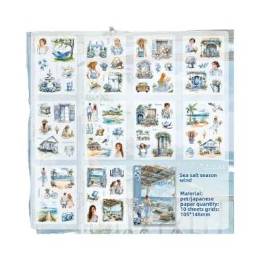 Imagem de Adesivos De Papel Washi Vintage PET, 10 Folhas, DIY, Scrapbooking, Dec