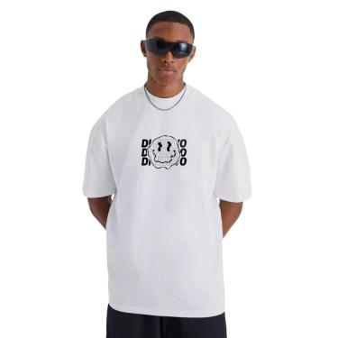 Imagem de Camiseta Oversized Gola Alta Smile DNV Branca-Masculino