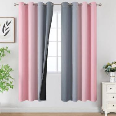 Imagem de Cortinas Estelar Textiler Ombre Cinza Rosa Blackout 132x183 cm
