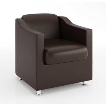 Imagem de Poltrona Decorativa em Courino - Conforto Premium para Consultório, Recepção, Sala e Escritório(MARROM)