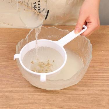 Imagem de 1 coador de malha de nylon ultrafino de cozinha, peneira de plástico de malha fina com alça ferramenta de cozinha para leite de soja, café, suco (M,23 * 12 cm)