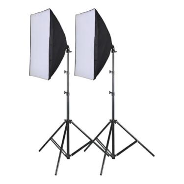 Imagem de Duas softboxes E27 de 50 x 70 cm + dois tripés de 2 metros bivolt (110 V/220 V)