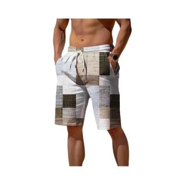 Imagem de Bermudas Masculinas Coloridas Com Estampa Gráfica Em Gradiente, Impres