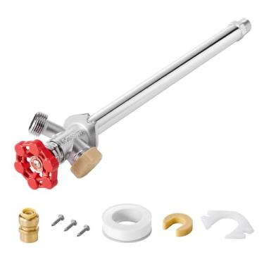 Imagem de VEVOR Sillcock antisifão à prova de gelo, babador de torneira externa à prova de congelamento de 30,5 cm com prevenção de refluxo, conector de pressão de 1/5.1 cm x babador de mangueira de 3/10.2 cm