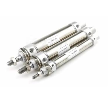 Imagem de ONECMN Cilindros pneumáticos de ar de aço inoxidável duplo cilindro de ar comprimido MA mini furo 25 mm curso 25/50/75/100 200 alavanca única (MA25 x200, M25)